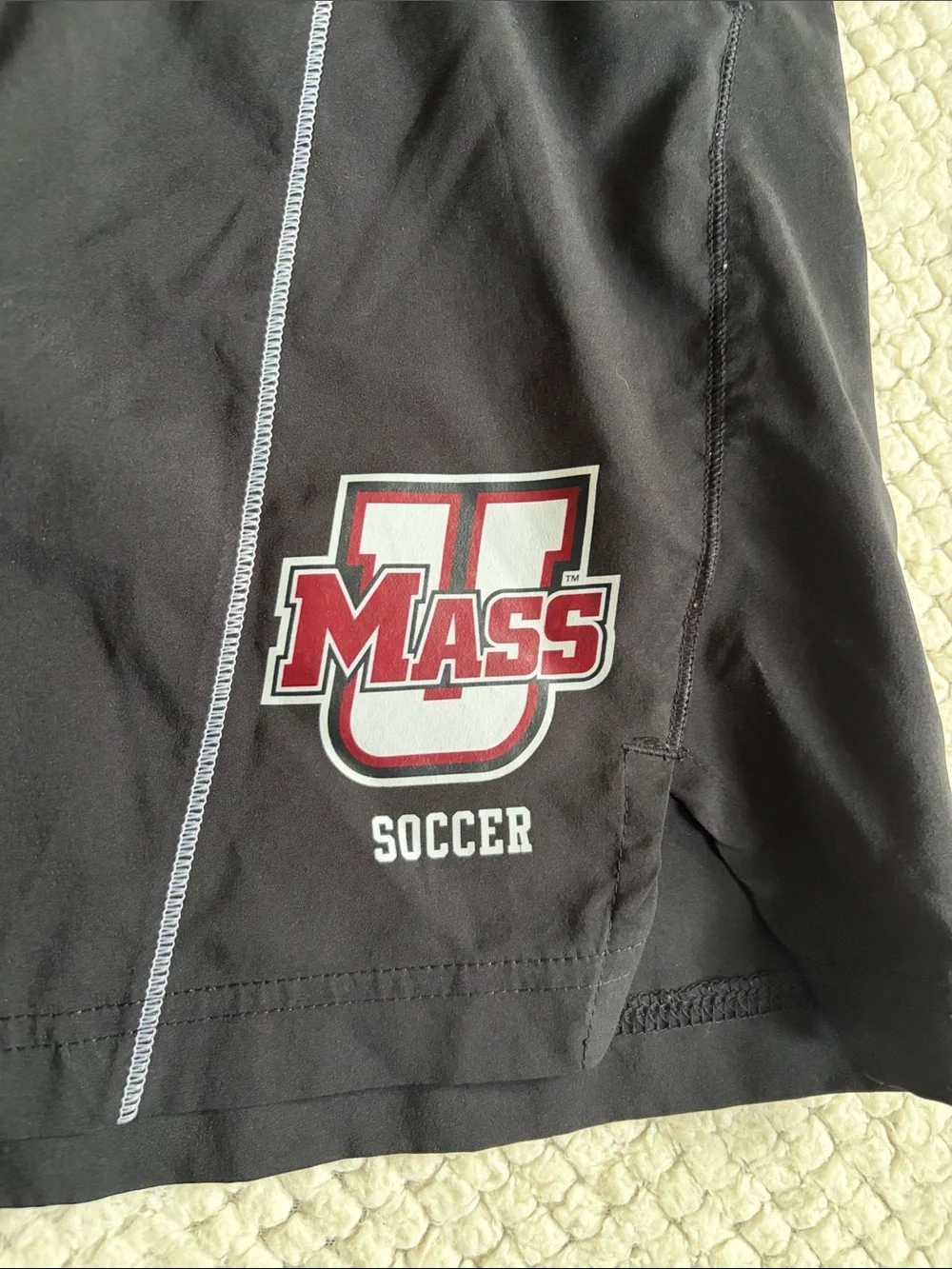 UMass Soccer Adidas Black Men's Athletic Shorts Size Medium